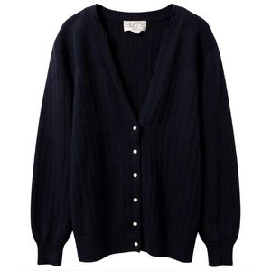 Vintage Laurice Women's Black Wool Angora Blend Button Down Cardigan Sweater